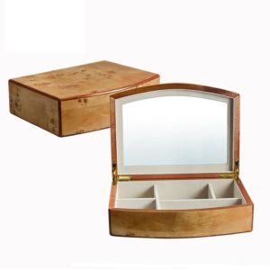 Large Glossy Wooden Wedding Ring Box Cotton Slot Ring Case Eco Friendly