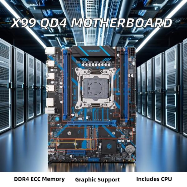 X99 QD4 Gaming Pc Motherboard LGA 2011-3 XEON Intel XEON E5 2667 V4 2*16G DDR4 ECC