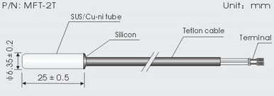 Straight Probe Temperature Sensors For Refrigerator Freezer Heating Floor MFT Series