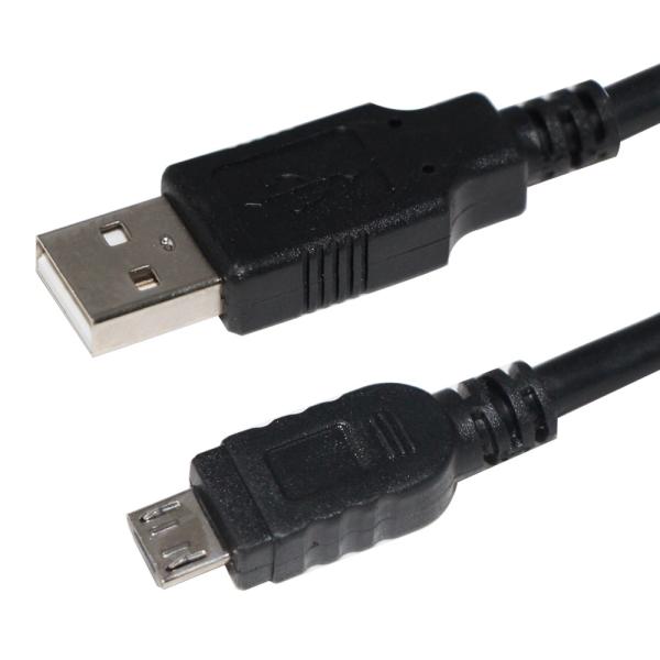 Cabo USB 2.0 Preto para Micro USB 1m 1,5m Transferência de Dados Carregamento