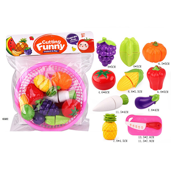 Kitchen Pretend Role Play Children's Play Toys 12 Pcs Fruit Vegetable Cutting
