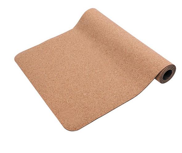 On Sale Eco-Friendly Anti Slip Natural Rubber Cork Yoga Mat thickness 3~8mm