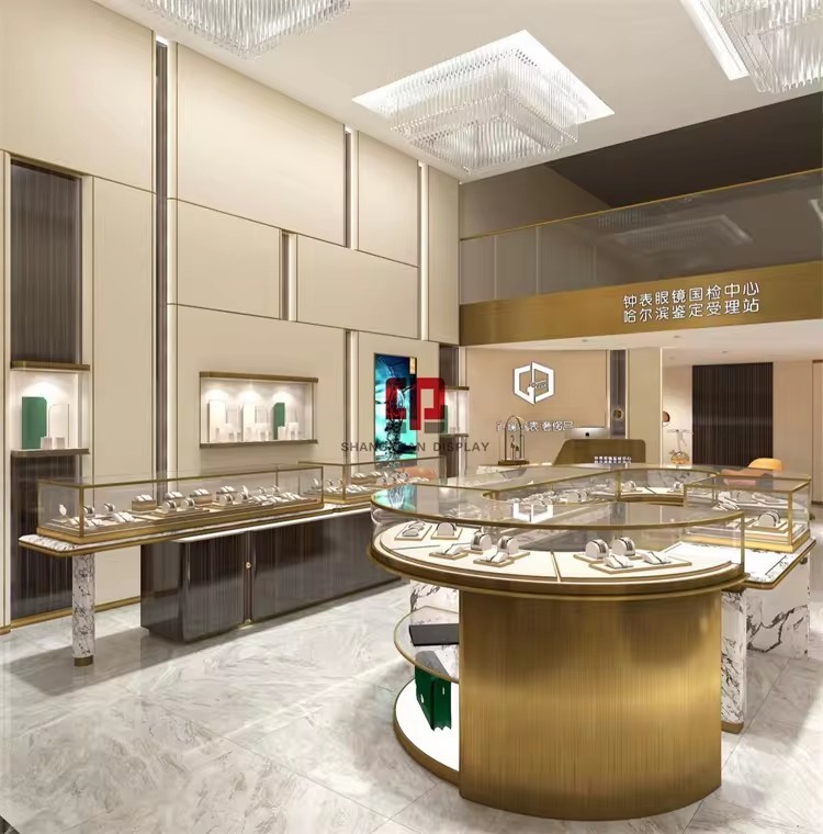 Elegant modern jewellery showroom Removable modern jewelry showcase powder Coating