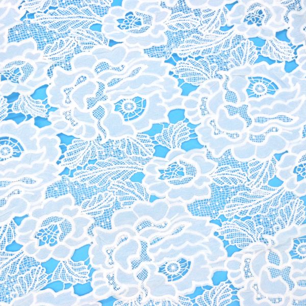 Stylish Hollow out Allover Embroidery Lace Fabric Floral Ornament Style Breathable