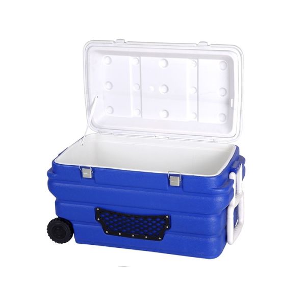 Phefon 90L Outdoor Ice Cooler Box Large Injection Coolers With Wheels Cold Chain Box  For Temperature-Sensitive Products