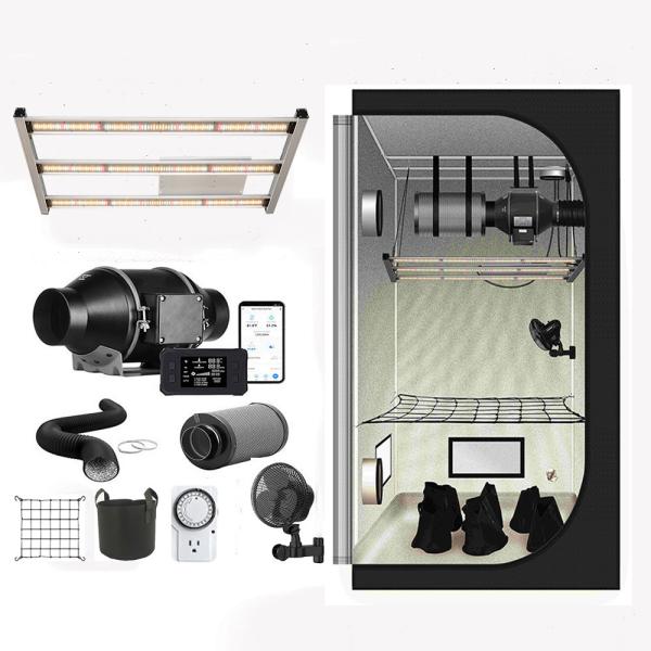 3 Plants Growzelt Complete Kit 300W Samsung LM301H EVO Pflanzenlampe Led Vollspektrum For 60x120cm Grow Box Se