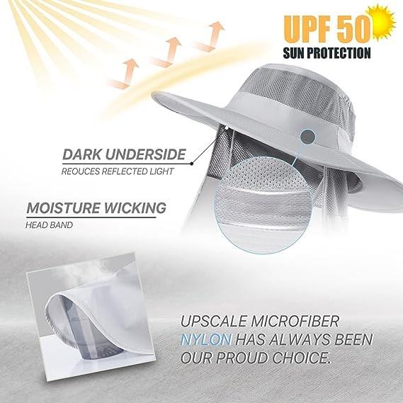 Wide Brim Bucket Hat Foldable Boonie Hat for Fishing Hiking Garden Safari Beach Breathable for Fishing, Hiking, Camping