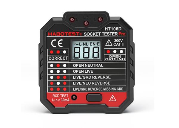 HT106D 48V- 250V Electrical Outlet Tester With LCD Display Voltage Tester