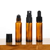 Bouteilles en verre à rouleaux d' huile essentielle avec boule en acier inoxydable 10 ml rouleau d' ambre sur parfum