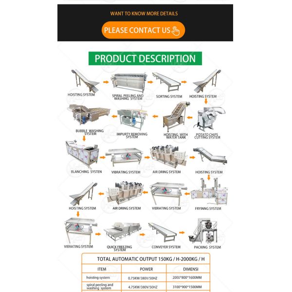 potato chip and french fries quick frozen production line
