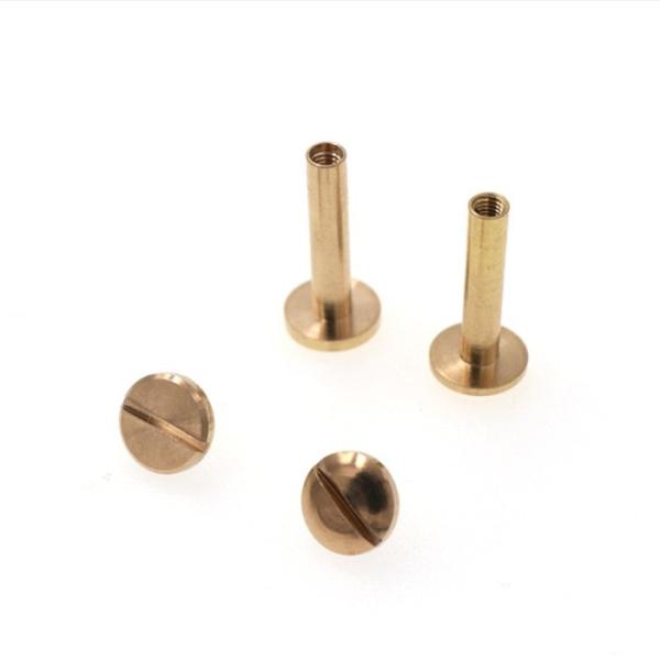3/8 Post 1/2 1/4  Plain Head Antique Solid Brass Chicago Screws For Leather