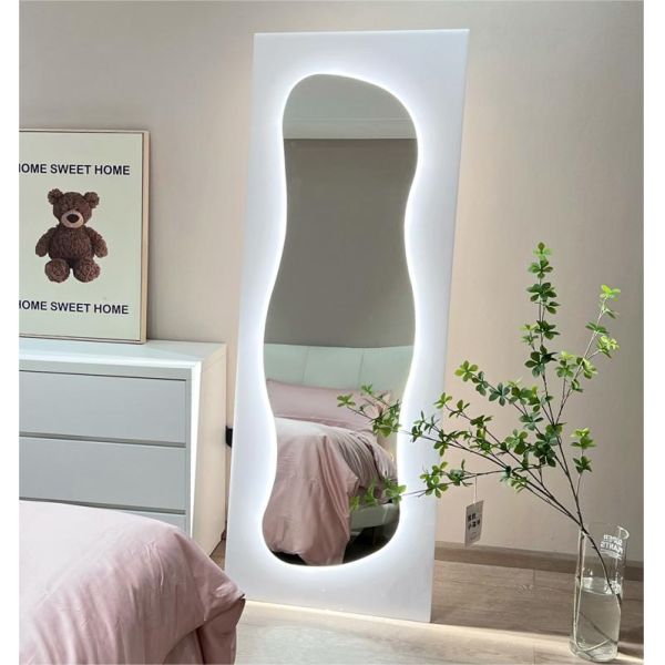 Asymmetrical Backlit Tall Lighted Mirror Floor Length Custom