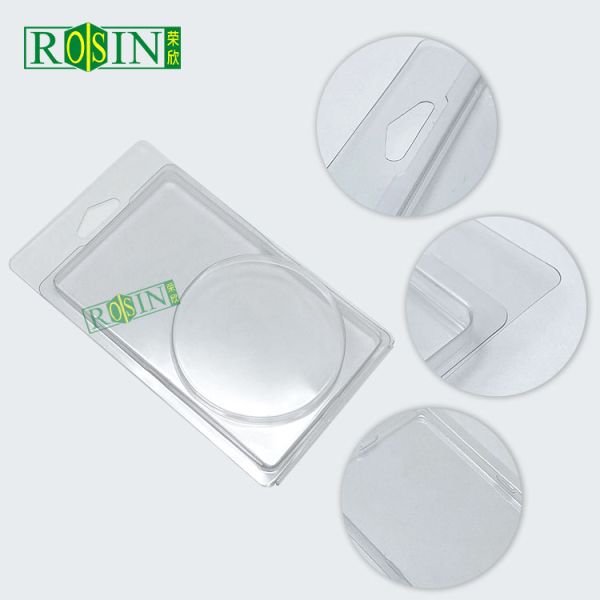 Customized PET Disposable Transparent Plastic Rectangular Blister Packaging With Circular Inner Cavity Clamshell Packaging