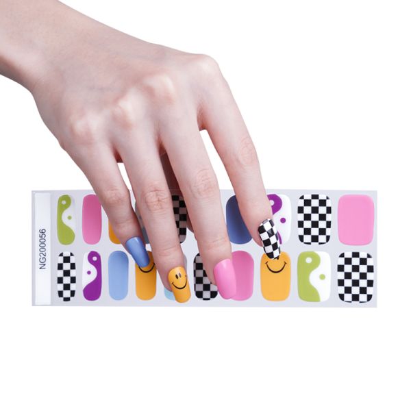 Hot Sell Non-Toxic New Beauty Semi cured Gel nail sticker Wholesale gel nail art Nail Supplies