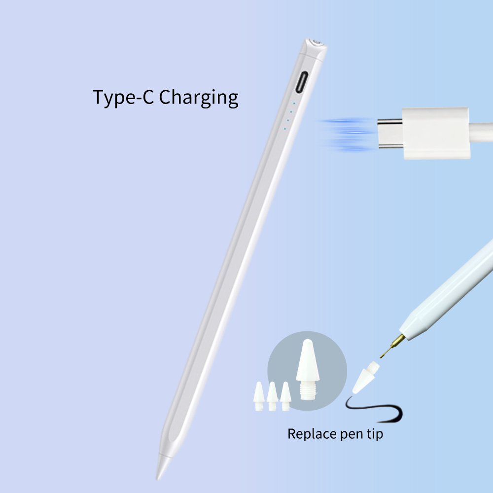 Push Button Switch with Tilt-sensitive Anti-mistouch Function Touch Pencil ipad Stylus Pen for IPads After 2018