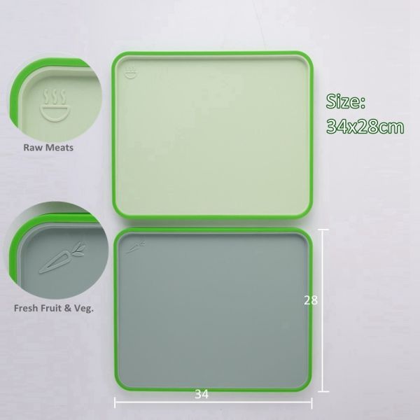 PP Reversible Large Kitchen Chopping Board with Easy Grip Handle and Deep Juice Grooves