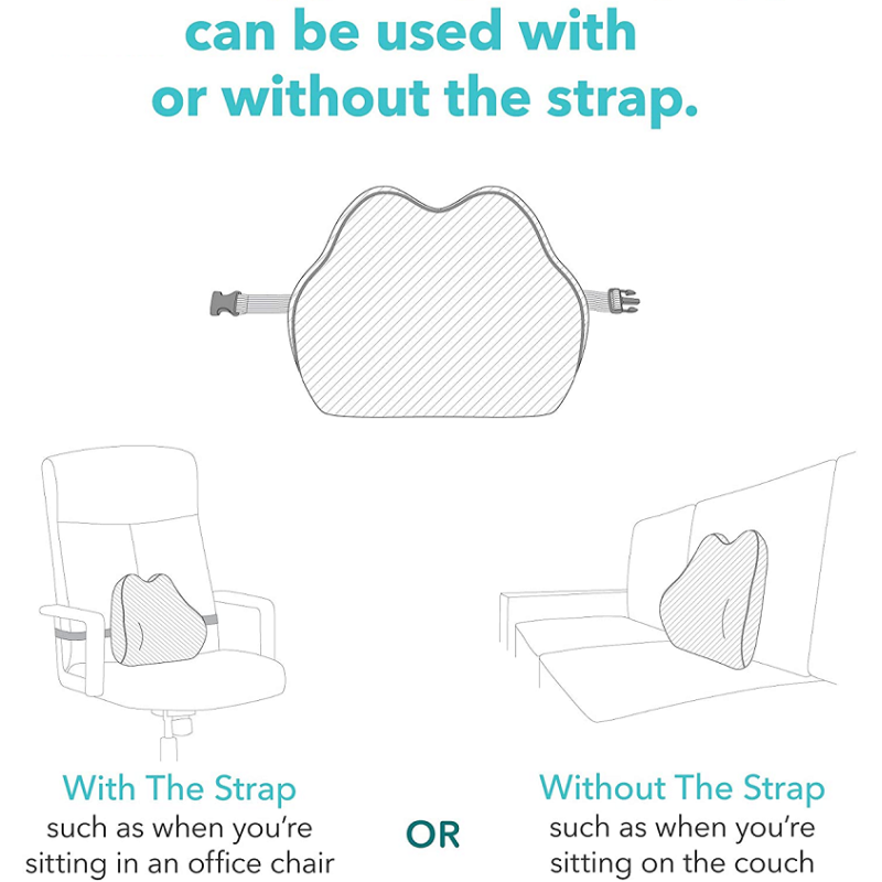 Removable and Washable Memory Foam Back Cushion for Office Chair Customized Label Logo