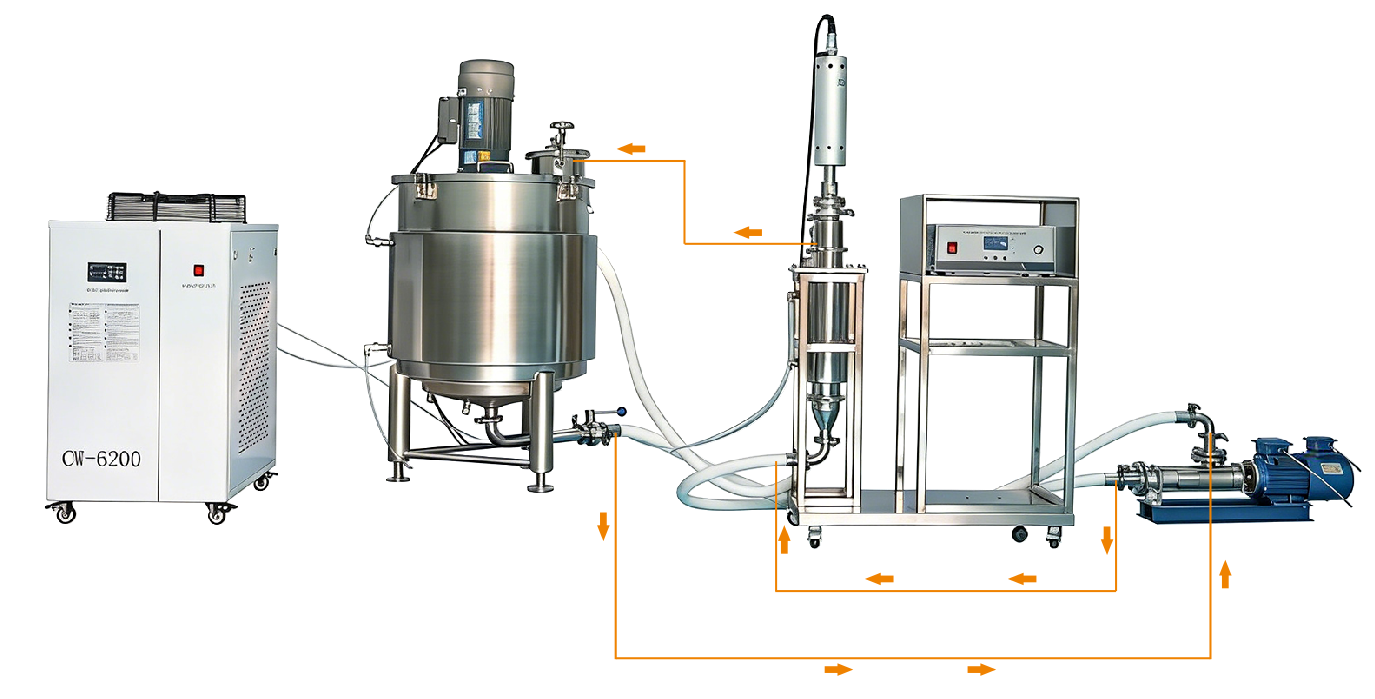 High Power Ultrasonic Kava Extraction Machine Ultrasonic Homogenizer with Jacketed Mixing Tank