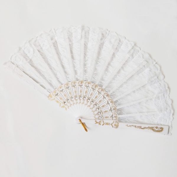 [I AM YOUR FANS] Hot Selling Lace Wedding Hand Fans Folding Fan Plastic Hand Fan