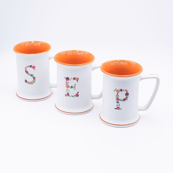 Spring Coffee Mug Decal Fired Two Tone Collectible Coffee Cup OEM 550ml Capacity For Retail And Specialty Shops