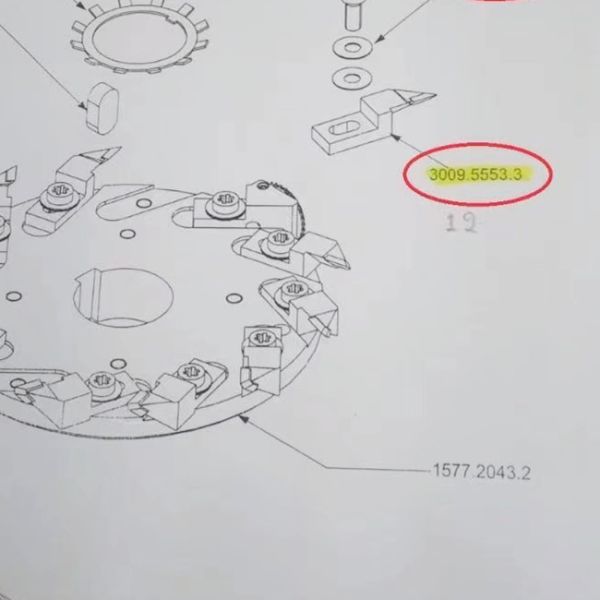 Steel Black Milling Knife 3009.5553.3 Muller Martini Pats Paper Folding Machine Parts