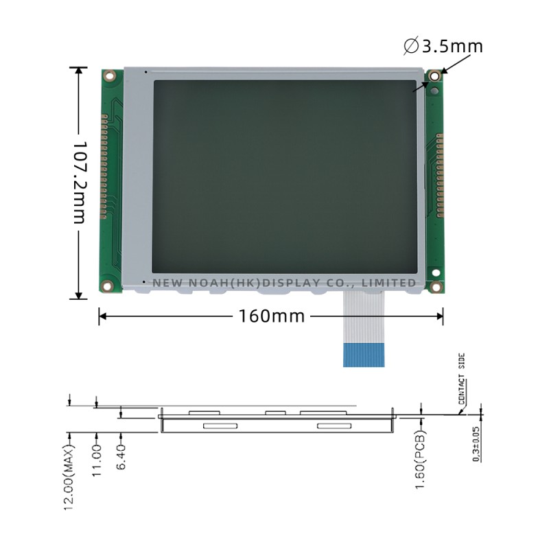 Grey Film LCD Uv ResiStant Material 320240B1 Graphic LCD Display Screen With Controller NT7086PQ 14PIN