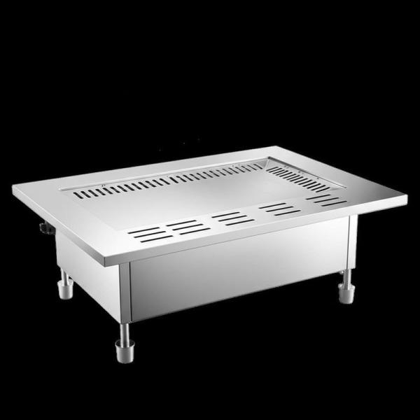 Table de gril Hibachi rectangulaire sur mesure avec système de ventilation