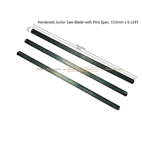 Hardened Junior Saw Blade with Pins Spec: 153mmx6x24T Cutting wood,Plastic,Low-hardness metal
