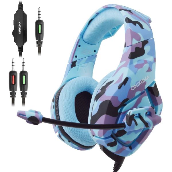 Surround Sound 3.5mm 2.2kohm onikuma camo headset
