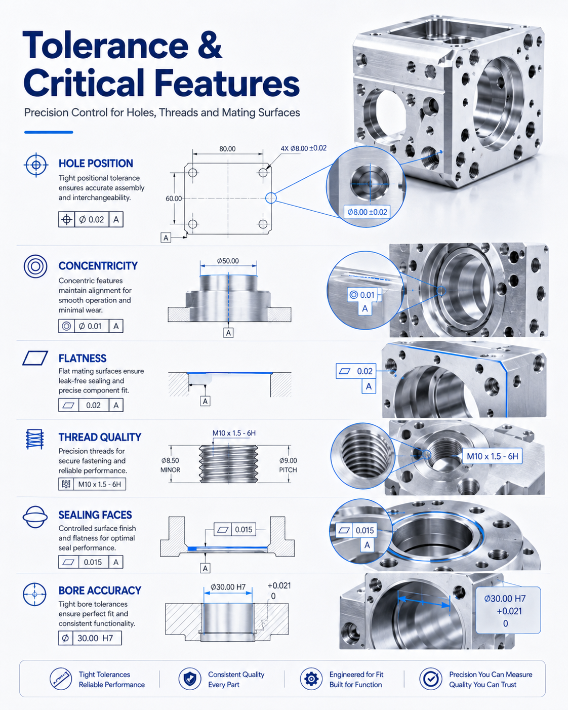 High Precision Custom Aluminum CNC Parts with 5-Axis Machining for Prototype to Mass Production