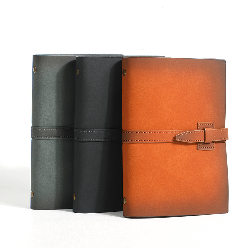 ODM Soft Cover Leather Bound Notebook Refillable Travel Journal Reusable Loose Leaf Diary Multifunctional