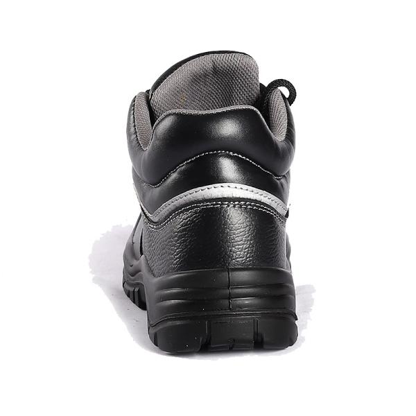 PU Injection Sole Men'S Comfortable Construction Work Shoes Black Mid Top Baotou Steel Toe Steel Sole