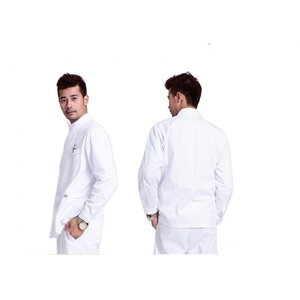 Plain Color Mens Medical Scrubs Beautiful Chest Pocket Self - Adhesive Closure At Neck