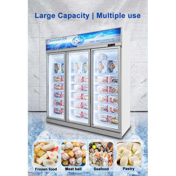 Low Consumption Fast Freezing Glass Door Freezer Professional Suppliers