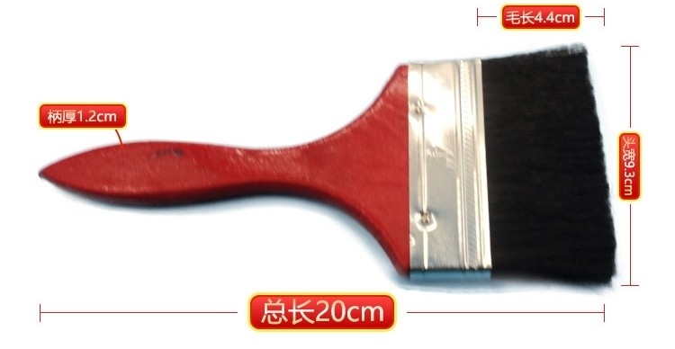 Shipping Cost Bristle Paintbrush Wooden Handle Paint Brush with Stainless Steel Ferrule