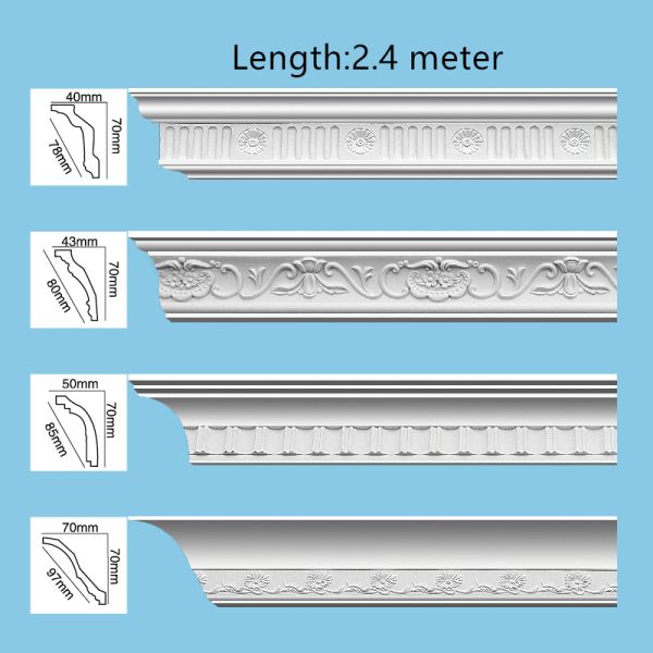 New 2025 Factory Price China Skirting Polyurethane Ceiling Cornice Mold Decorative PU Crown Moulding