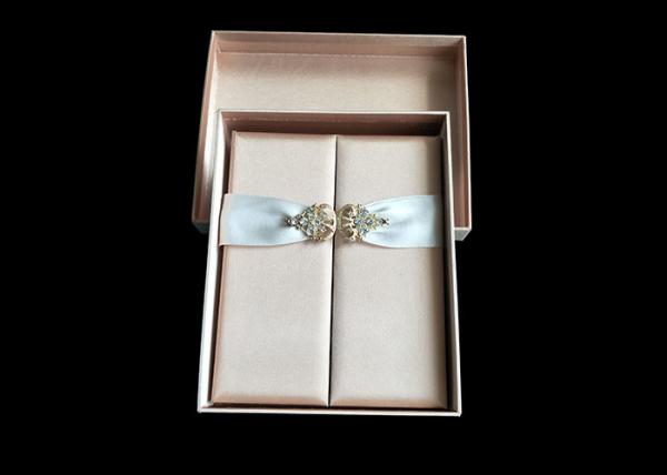 Wedding Favor Dress Book Shaped Box , Magnetic Flip Top Box Ribbon Closure