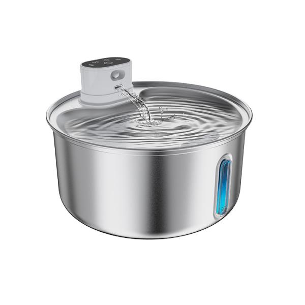 Large Capacity Stainless Steel Pet Automatic Water Dispenser For Pet Supply Standard Carton 12 Sets/Carton 5000 MAh Battery
