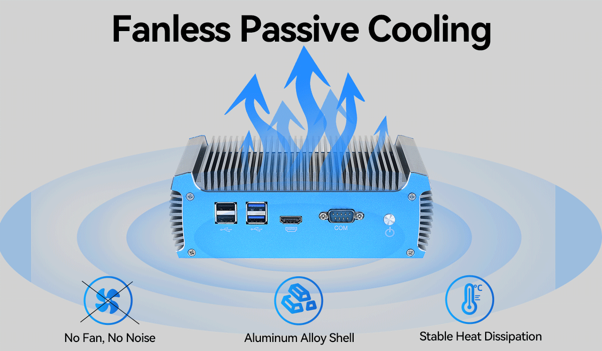 Intel Celeron 3865U Soft Router Mini PC With 6 RJ45 i211AT Gigabit LAN And DDR4 RAM