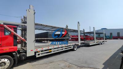 Reboque de dois eixos de pneu único, semi-reboque de veículo transportador com eixos FUWA/BPW