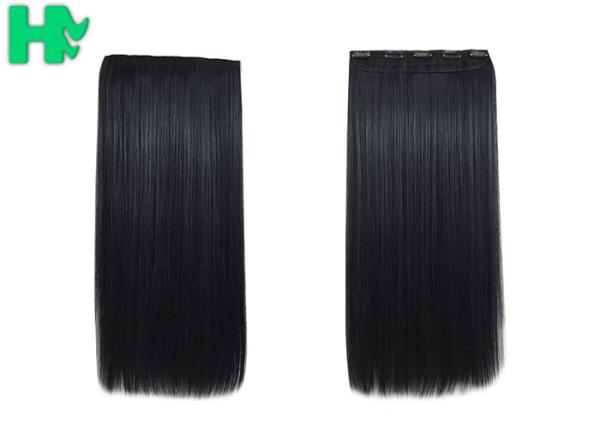 Straight Popular Synthetic Human Hair Extensions , New Stylish Comfortable Synthetic Fibre Hair Extensions