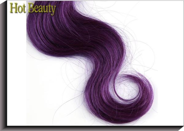 Double Machine Weft Purple Colored Human Hair Extensions No Any Split For Every Beauty