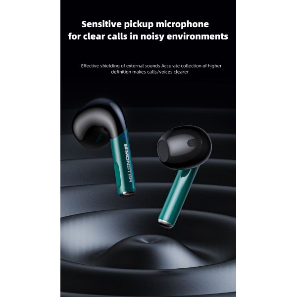 Monster XKT16 Noise Cancelling Earphones IPX4 Waterproof Comfort Wireless Earbuds