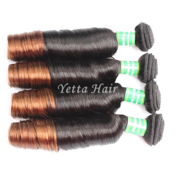 Dark Brown Unprocessed Peruvian Virgin Hair Weave / Two Tone Hair Extensions