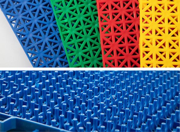 No Bulging PP Interlocking Tiles Outdoor Stadium Flooring Toxicless
