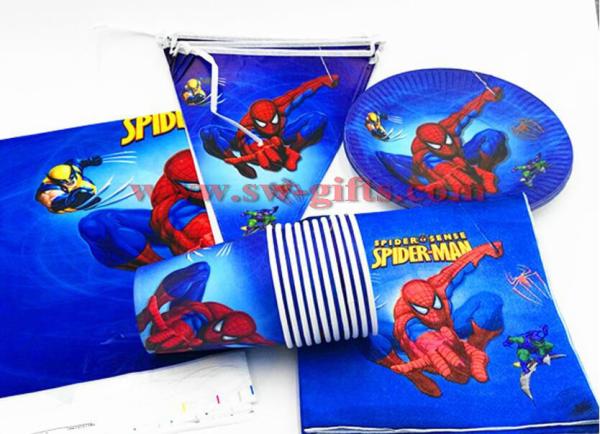 SPIDERMA THEME PAPER GLASSES CUPS SPIDERMAN DISHES KIDS BIRTHDAY PARTY DECORATION SPIDER MAN TABLE CLOTH