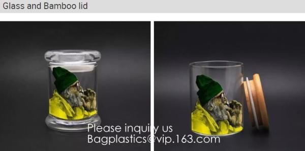 Child Resistant Glass Storage Jar, Herb Storage Glass Container, Child proof Exit Mylar Bags Pouchs