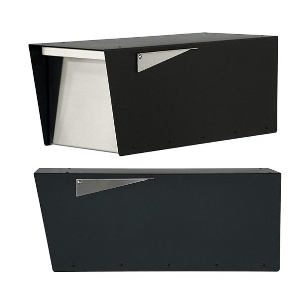 Garden Modern Design Mailbox Post Mount Black Powder Coated Steel Heavy Duty Curbside Welded Mailbox