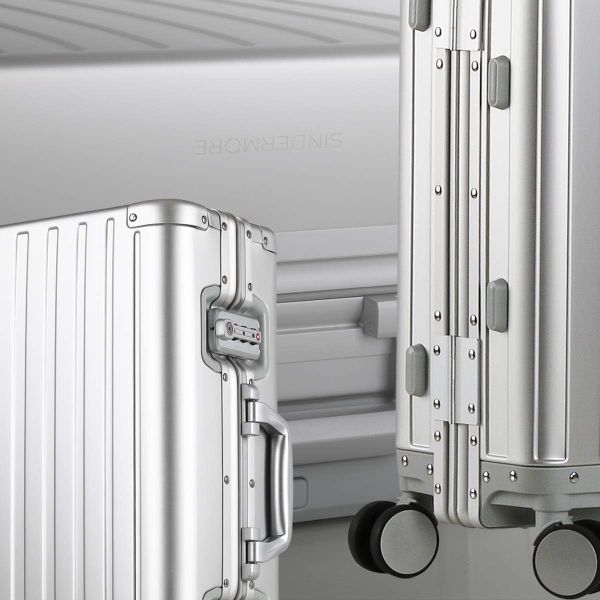 Aluninum Luggage Cabin Hardside Suitcase (Silver, 20 inch Carry-on) Visit the Sindermore Store