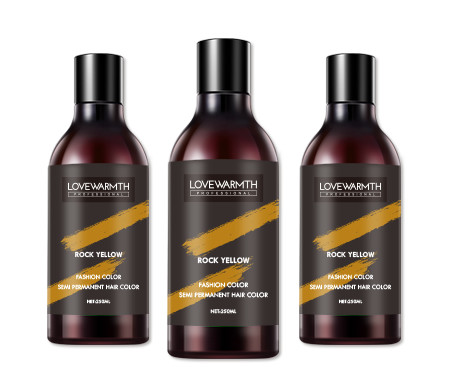 Rock Yellow Decolor Hair dye , Easy To Clean Non Permanent Hair Dye